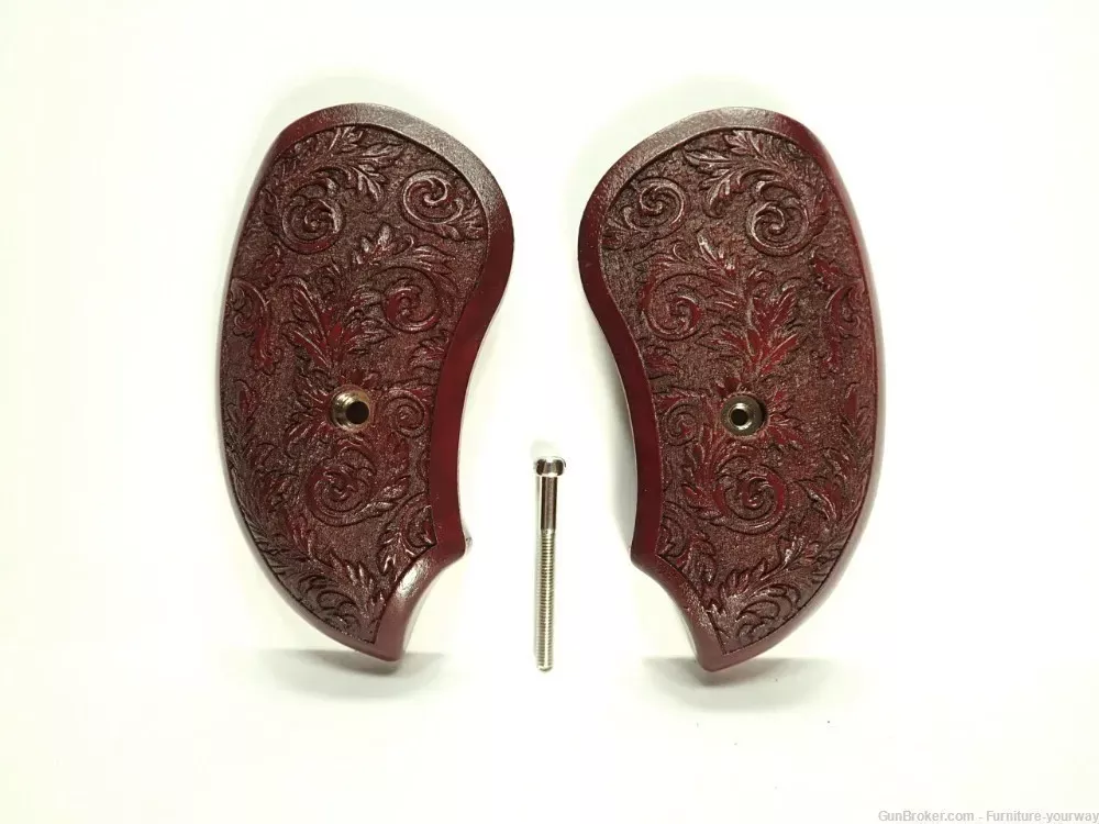 -Rosewood Floral Bond Arms Derringer Grips Engraved Textured